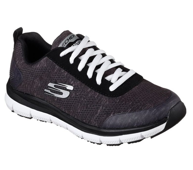 Skechers Relaxed Fit Comfort Flex Sr Hc Pro Sr - Womens Sneakers Black/White [AU-KT0665]